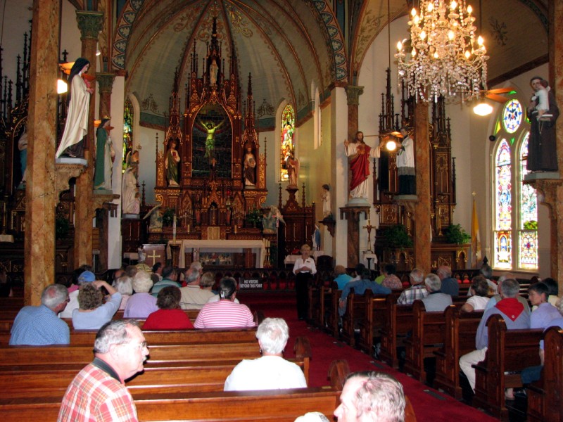The ornate interior of the church